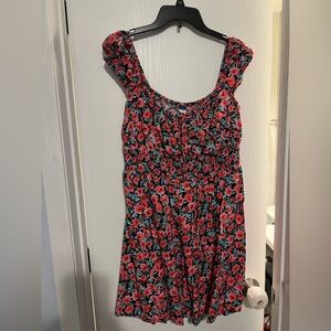 Old Navy Floral Mini Dress - Red and Black